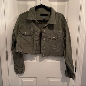 Forever 21 Green Cropped Jacket